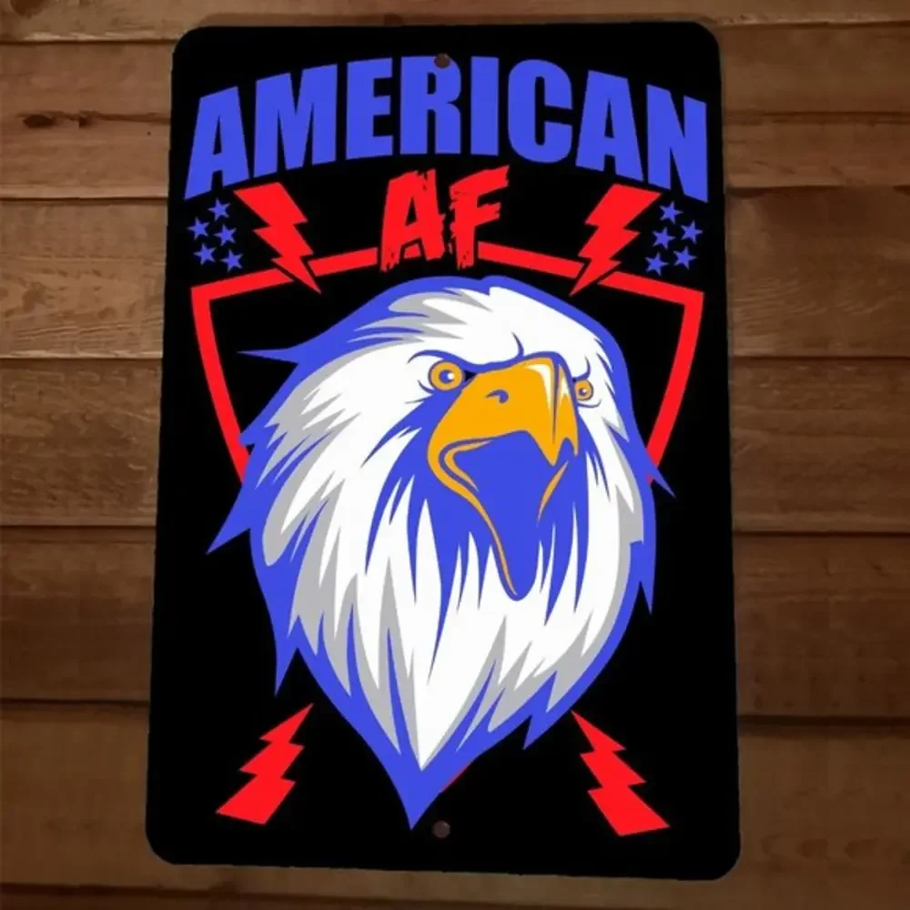 American AF Eagle Patriot 8x12 Metal Wall Sign Poster July‎ 4th